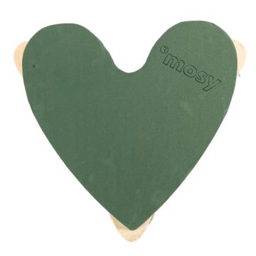 ®mosy Ökodur Espuma floral en forma de corazón de coche MURIANDA, decoración de boda, con ventosa, base de madera natural, verde, 36 x 37 x 5 cm ®mosy Ökodur Espuma floral en forma de corazón de coche MURIANDA, decoración de boda, con ventosa, base de madera natural, verde, 36 x 37 x 5 cm