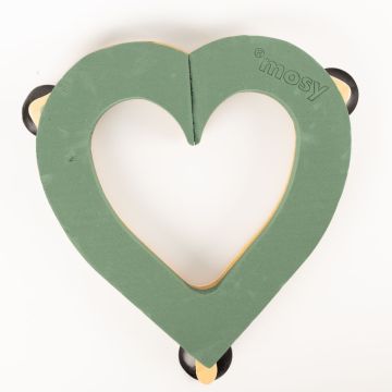 ®mosy Ökodur Espuma floral «Coche en forma de corazón» ELLARIA, decoración de boda, con ventosa, base de madera natural, verde, 45 x 48 x 5 cm ®mosy Ökodur Espuma floral «Coche en forma de corazón» ELLARIA, decoración de boda, con ventosa, base de madera natural, verde, 45 x 48 x 5 cm