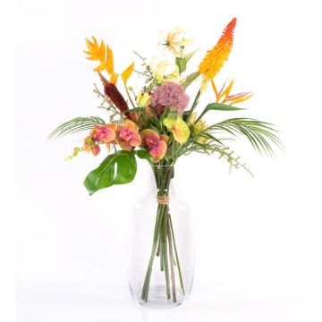 Ramo de flores artificiales paraíso OHANA, orquídea, heliconia, colorido, 85cm, Ø50cm Ramo de flores artificiales paraíso OHANA, orquídea, heliconia, colorido, 85cm, Ø50cm
