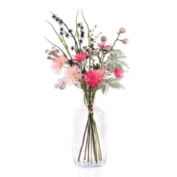 Ramo artificial de Nochevieja KAAMI, crisantemos, rosa-plata, 90cm, Ø45cm Ramo artificial de Nochevieja KAAMI, crisantemos, rosa-plata, 90cm, Ø45cm