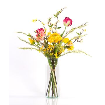 Ramillete de plástico de primavera PRIMAVERA, amarillo-rosa-blanco, 75cm, Ø45cm Ramillete de plástico de primavera PRIMAVERA, amarillo-rosa-blanco, 75cm, Ø45cm