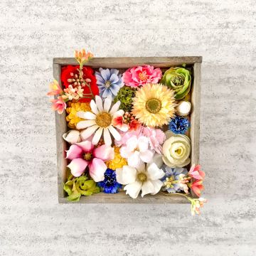 DIY - Cuadro de pared Colorful Blooms - esplendor floral colorido en marco de madera DIY - Cuadro de pared Colorful Blooms - esplendor floral colorido en marco de madera