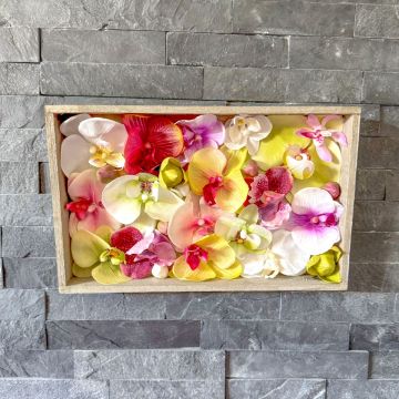 DIY - Cuadro de pared Orchid Art - flores exóticas de orquídea en marco de madera DIY - Cuadro de pared Orchid Art - flores exóticas de orquídea en marco de madera