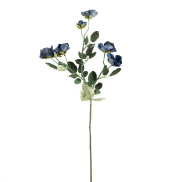 Rama de rosa silvestre artificial FOSETTA, colección Eco, azul real, 70 cm, Ø 3-5 cm