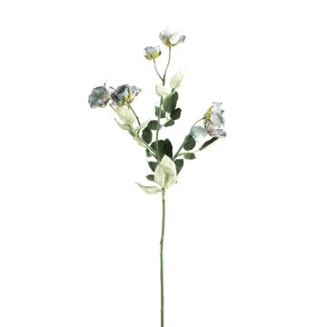 Rama de rosa silvestre artificial FOSETTA, Colección Eco, gris-azul claro, 70 cm, Ø 3-5 cm