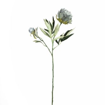 Rama de flores de plástico Paeony GALENE, Colección Eco, gris-azul claro, 65 cm, Ø 10 cm Rama de flores de plástico Paeony GALENE, Colección Eco, gris-azul claro, 65 cm, Ø 10 cm