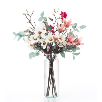 Ramo de magnolias artificiales Primavera MERISA, blanco-rosa, 70cm, Ø40cm Ramo de magnolias artificiales Primavera MERISA, blanco-rosa, 70cm, Ø40cm