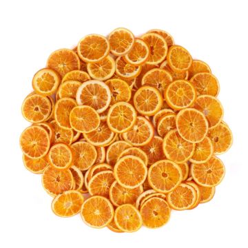 Fruta seca decorativa: rodajas de naranja ELLIDA, naranja, Ø 4-6 cm, 250 g
