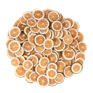 Fruta seca decorativa: rodajas de limón JORKER, verde, Ø4-6cm, 250g Fruta seca decorativa: rodajas de limón JORKER, verde, Ø4-6cm, 250g