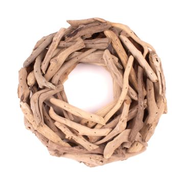 Corona decorativa natural de madera flotante LAURIN, natural, 25cm Corona decorativa natural de madera flotante LAURIN, natural, 25cm