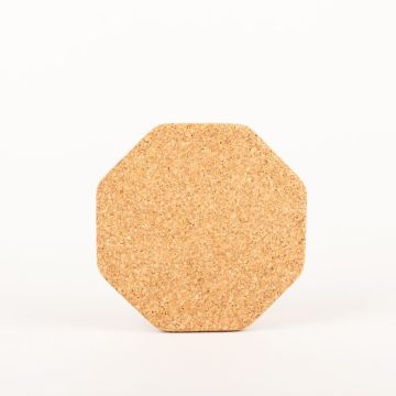 Salvamanteles de corcho octogonal MANARA, natural, 1,5cm, Ø18cm