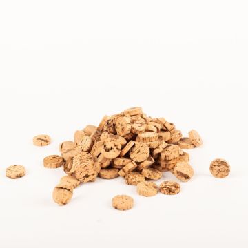 Pequeños discos decorativos de corcho FAMA, natural, 0,6cm, Ø2,6cm, 100g