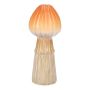 Florero seta de cerámica RADOMILA, ranuras, naranja-beige, 18cm, Ø7,4cm