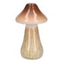 Jarrón RATBURGA, forma de seta, cerámica, marrón-beige, 16cm, Ø9cm