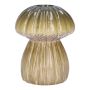 Florero de cerámica REFELINDE, forma de seta, ranuras, verde-beige, 12cm, Ø9,5cm