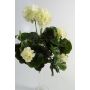 Flor textil de geranio MIA con palo, crema, 35cm, Ø6-9cm