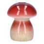 Florero de cerámica REFELINDE, forma de seta, rojo-beige, 12cm, Ø9,5cm