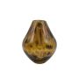 Jarrón de cristal con panza RUSSELL, diseño de leopardo, marrón-transparente, 15cm, Ø12cm