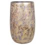 Maceta de cerámica vintage MAGO, pintura efecto lavado, dorado, 30cm, Ø19cm