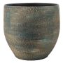 Maceta de cerámica AETIOS, degradado, azul-oro, 16cm, Ø17cm