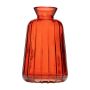 Botella de cristal decorativa EMILIANO con ranuras, naranja-transparente, 10,7cm, Ø6,5cm