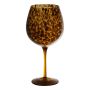 Copa de vino tinto RUSSELL, diseño de leopardo, marrón-transparente, 23,5cm, Ø9,5cm
