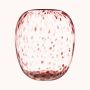 Jarrón de cristal abombado RUSSELL, diseño de leopardo, rojo-transparente, 26cm, Ø22,4cm