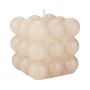 Vela decorativa de burbujas MARAVILLA, crema, 8,5x8,5x8,5cm - Made in Germany