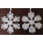 Copo de nieve acrílico para colgar YLVALIE, 2 piezas, brillo, transparente-plata, Ø10cm