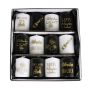 Velas de Nochevieja OVILA, 12 piezas, negro-blanco-oro, 8cm, Ø6cm - Made in Germany