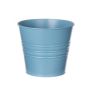 Maceta redonda MICOLATO con ranuras, zinc, azul claro, 16cm, Ø20,5cm
