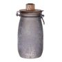 Tarro con cierre hermético ANNEDORE con soporte para velas de palo, aspecto escarchado, gris, 24,5cm, Ø11,5cm
