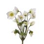 Rosa de Navidad de plástico HALLA con palo, blanca, 30cm, Ø7cm