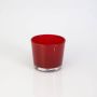Pequeño farol / florero ALENA, rojo, 8,5cm, Ø10cm