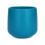 Cachepot ZIOKA en cerámica, turquesa mate, 13,5cm, Ø14,5cm