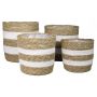 Jardinera cesta PUMBA, 4 piezas, beige-blanco, 18-27cm, Ø18-27cm