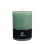 Vela de pilar / Vela de cera AURORA, verde menta, 14cm, Ø9,8cm, 100h - Hecho en Alemania