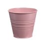 Maceta redonda MICOLATO con ranuras, zinc, rosa, 12cm, Ø13,5cm