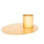 Soporte para velas de metal TERENCE para velas de palo, oro viejo, 4,5cm, Ø12,5cm