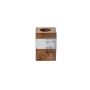Soporte para velas rectangular de madera KARLINA para velas de palo, blanco-natural, 4x4x6cm