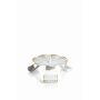 Portavelas de metal RAQUEL con pincho, para velas Ø5-6cm, blanco-oro, Ø10cm