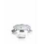 Portavelas de metal RAQUEL con pincho, para velas Ø5-6cm, blanco-plata, Ø10cm