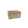 Caja de vinos / Caja de madera GRETA, color natural, con inscripción, 45x32x24cm