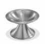 Candelero de latón OLIVERIO con pincho, para velas Ø7-8cm, niquelado, cepillado mate, plata, 6,5cm, Ø11cm