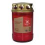 Luz de vidrio para tumbas SELENIA con tapa, rellenable, rojo-blanco, 12,5cm, Ø6,8cm, 52h