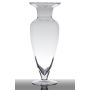 Jarrón de suelo de cristal KENDRA con pie, embudo/redondo, transparente, 32cm, Ø12,5cm