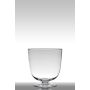 Portavelas de cristal para mesa SHIRLEY con pie, embudo/redondo, transparente, 28cm, Ø27cm