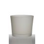 Jardinera de cristal ALENA FROST, blanco mate, 12,5cm, Ø14,5cm