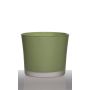 Maceta ALENA FROST, cilíndrica/redonda, verde hierba mate, 12,5cm, Ø14,5cm