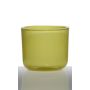 Jarrón para velas NICK, cilindro/redondo, amarillo-verde, 11cm, Ø12,5cm